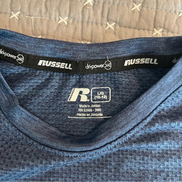 (Bundle 3 for $15) Russell Athletic Kids Dry-Fit Shirt Navy L (10/12) - Picture 5 of 6